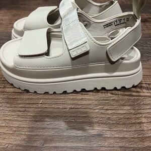 Ugg Dupe Goldenglow Platform Sandals with Velcro Straps